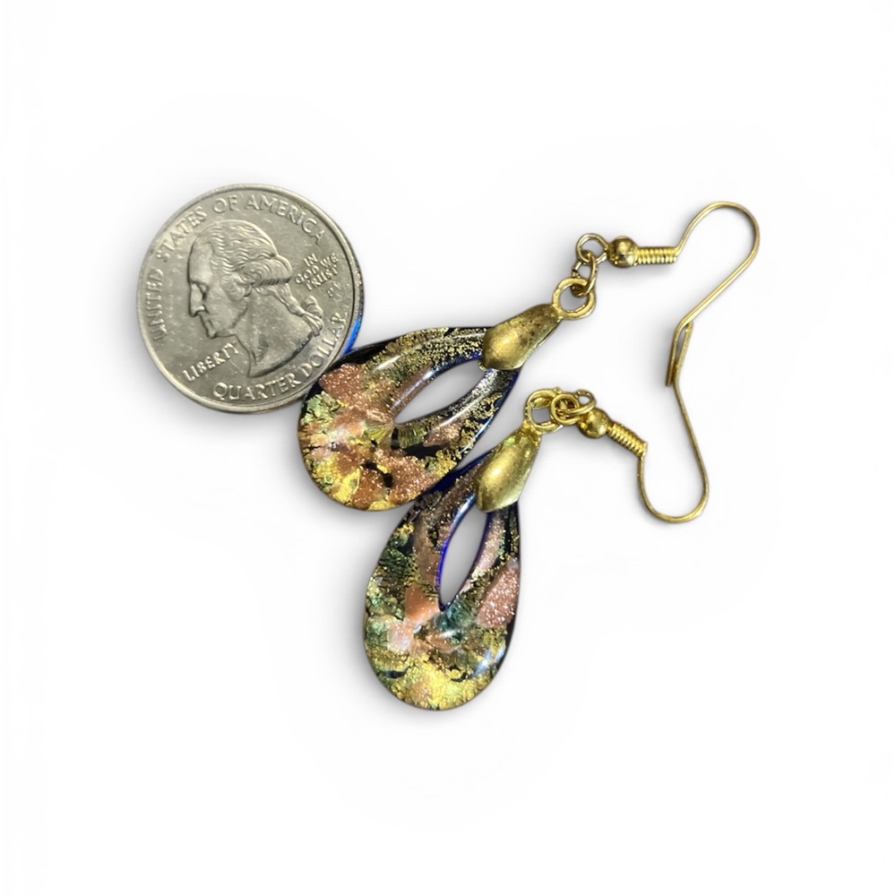 Vintage Murano Art Glass Drop Earrings